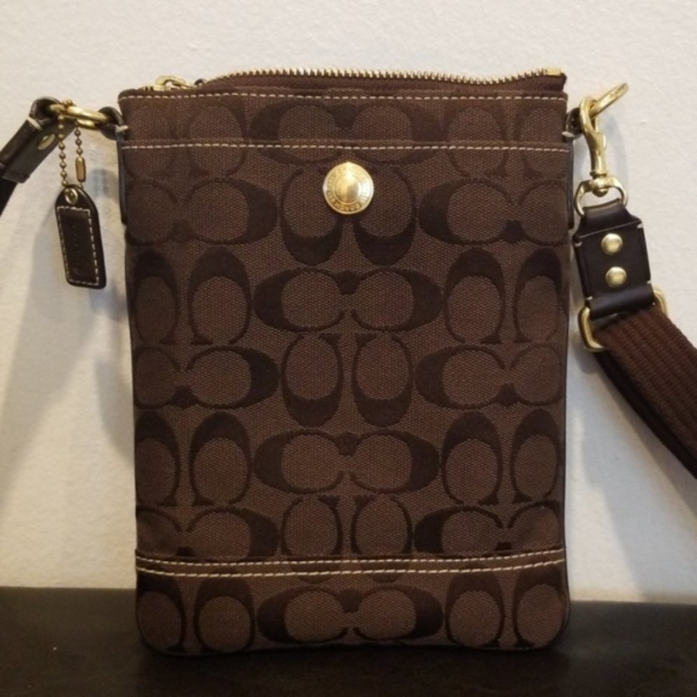 Coach I Signature Hampton Crossbody Bag I Brown